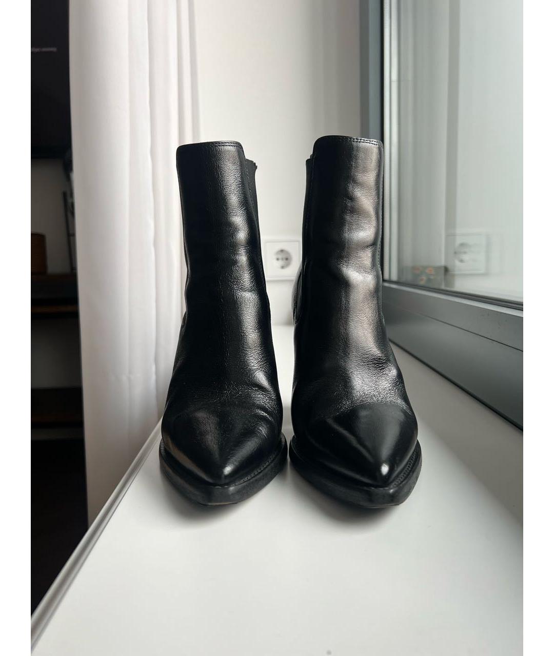 SAINT LAURENT Черные кожаные ботинки, фото 2