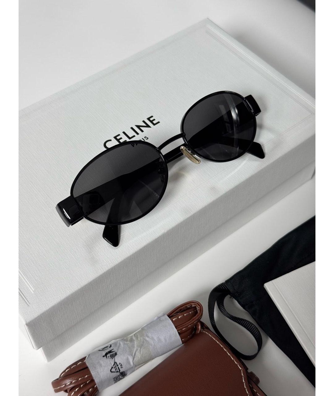 CELINE Черные металлические солнцезащитные очки, фото 7