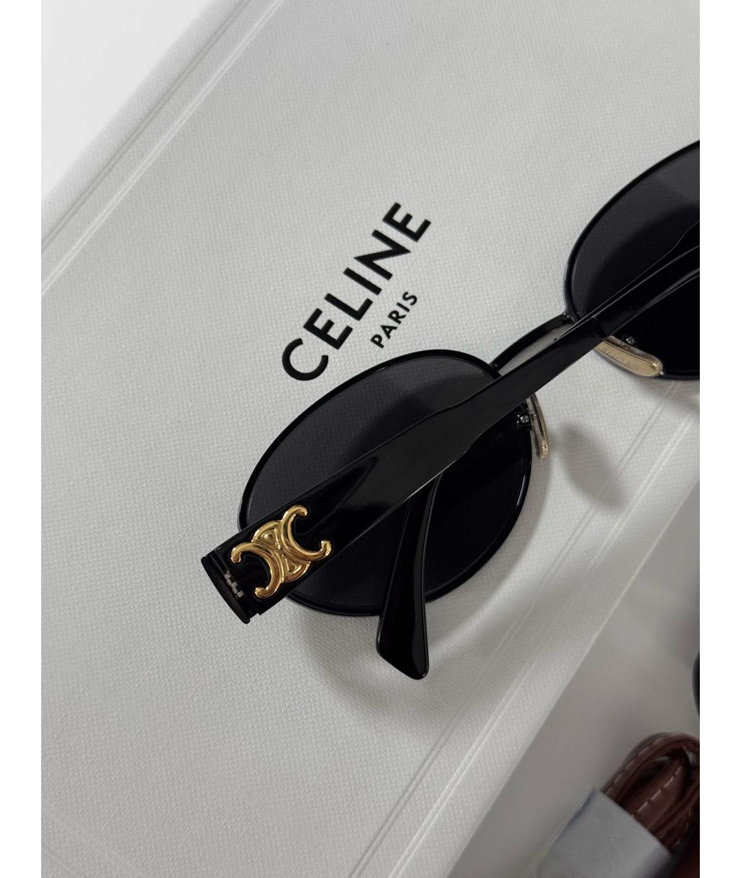 CELINE Черные металлические солнцезащитные очки, фото 4