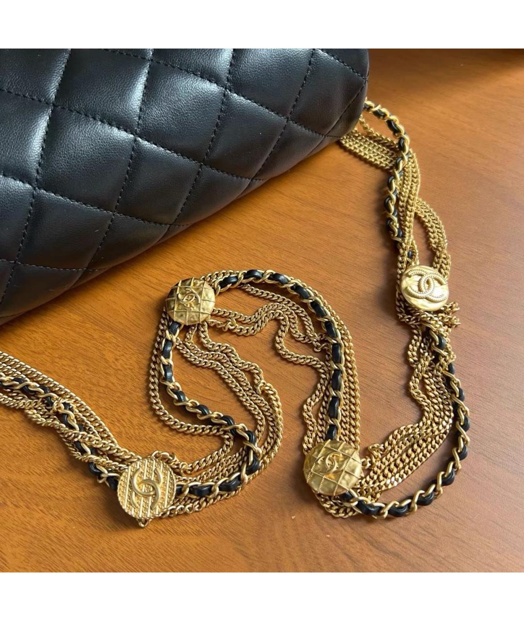 CHANEL Черная кожаная сумка через плечо, фото 6