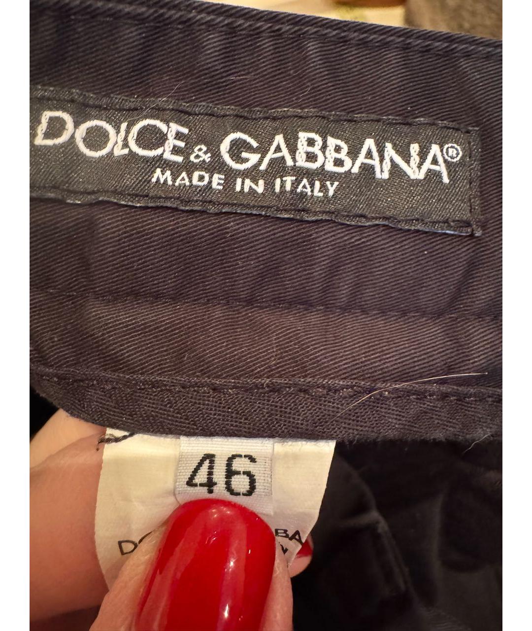 DOLCE&GABBANA Черные хлопко-эластановые брюки чинос, фото 5