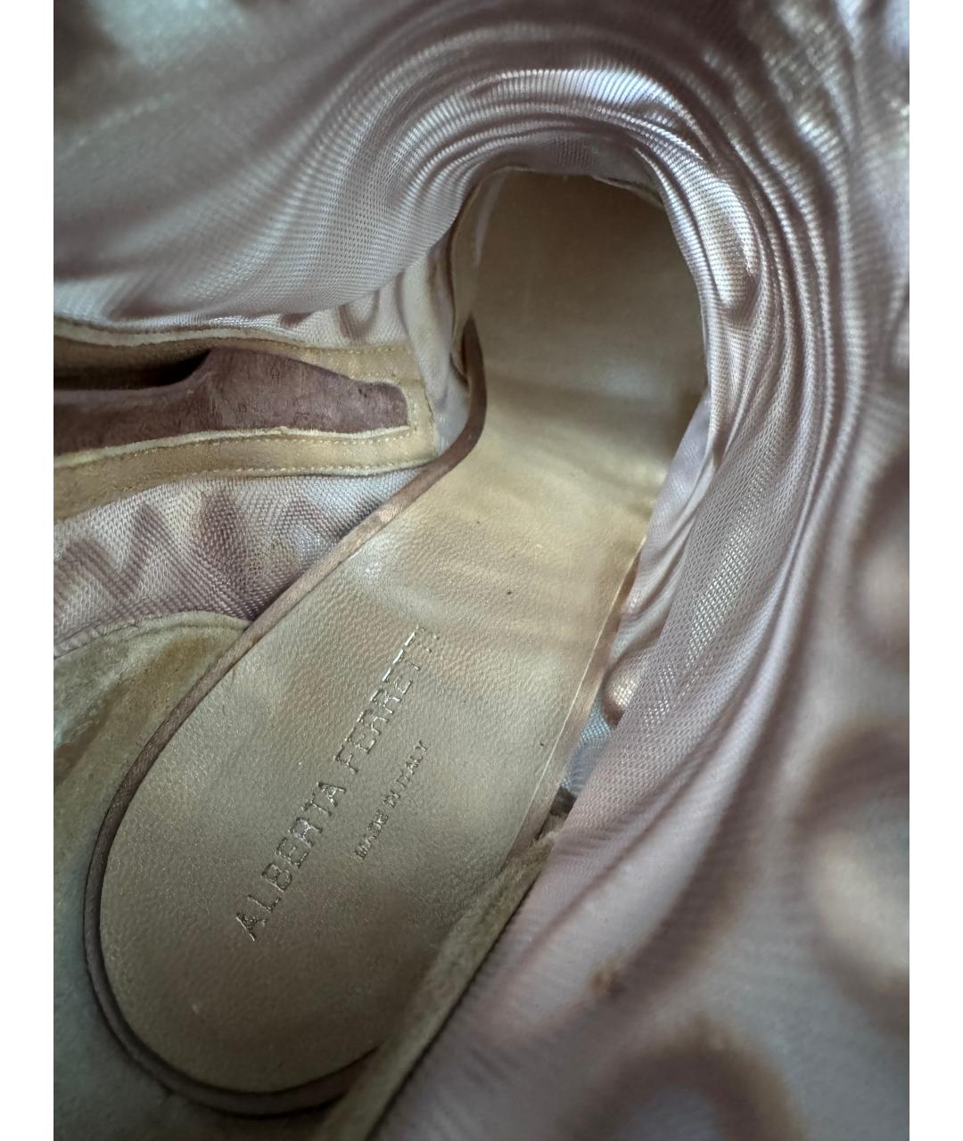 ALBERTA FERRETTI Бежевые синтетические ботильоны, фото 7