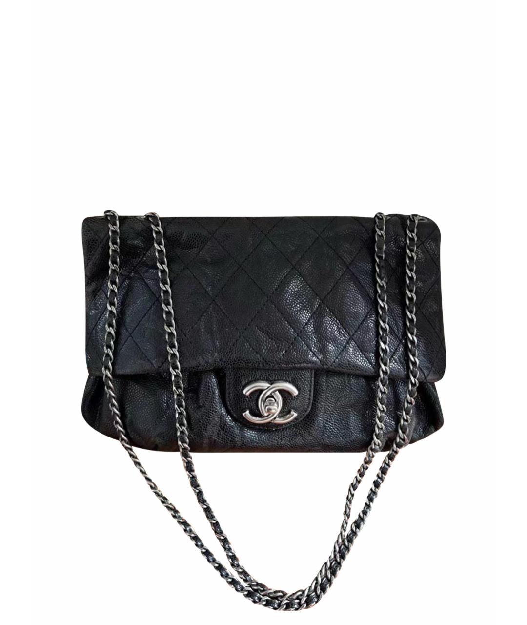 CHANEL Черная кожаная сумка через плечо, фото 1