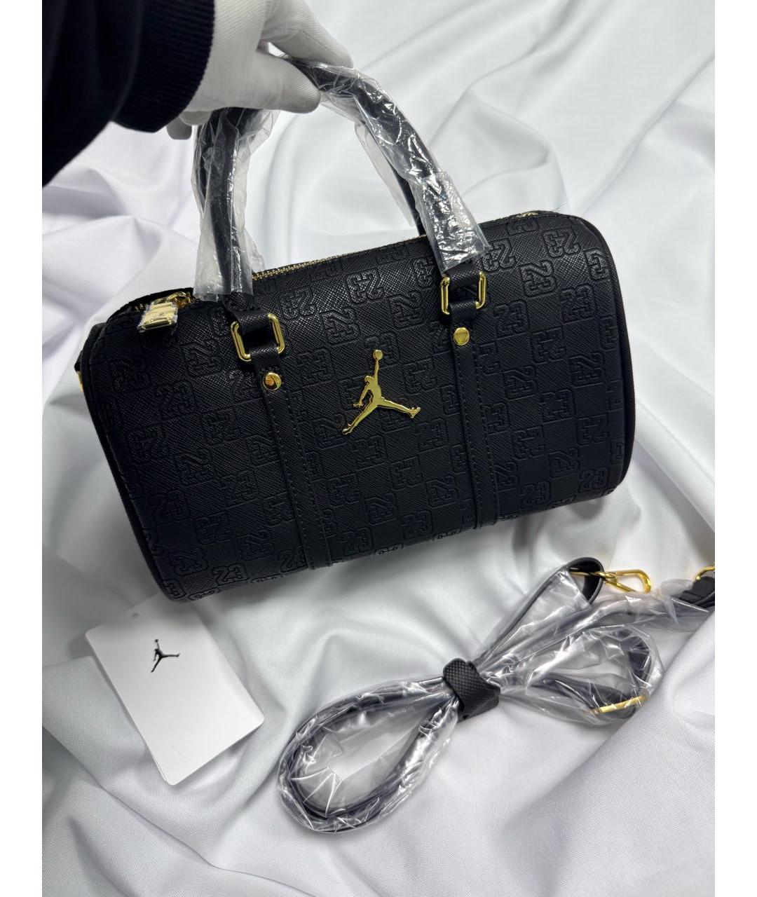 JORDAN Черная кожаная дорожная/спортивная сумка, фото 6
