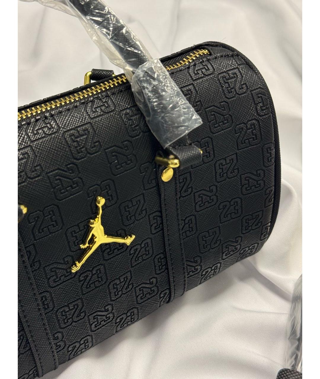 JORDAN Черная кожаная дорожная/спортивная сумка, фото 3