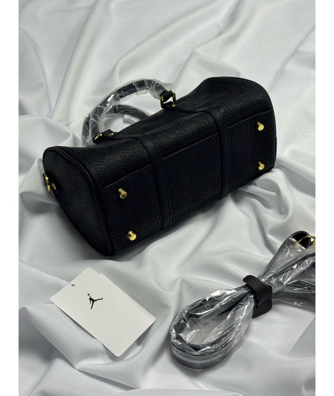 JORDAN Черная кожаная дорожная/спортивная сумка, фото 4