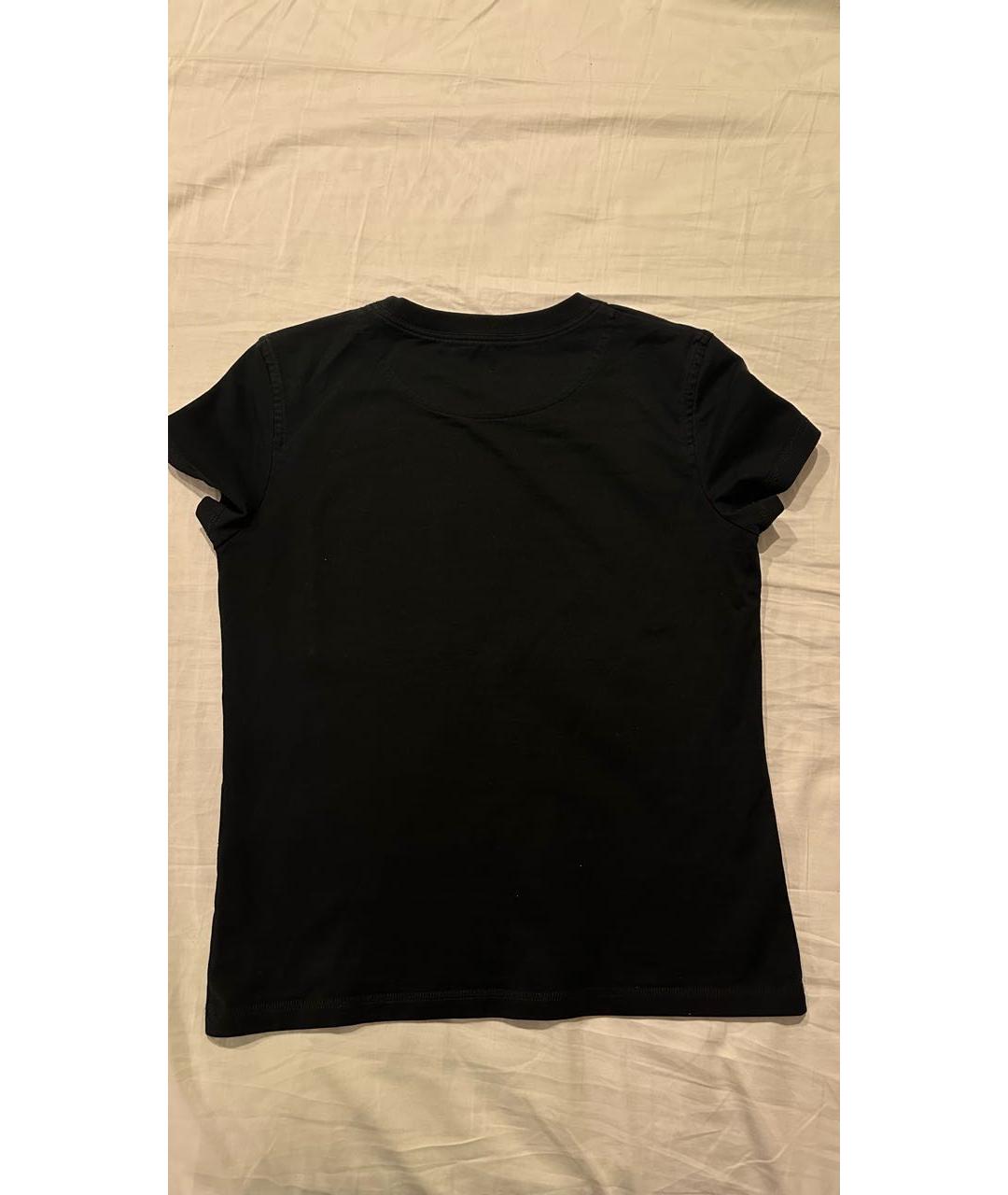 HERMES Черная хлопковая футболка, фото 4
