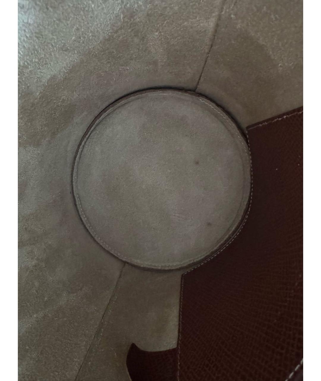 LONGCHAMP Коричневая кожаная сумка с короткими ручками, фото 6