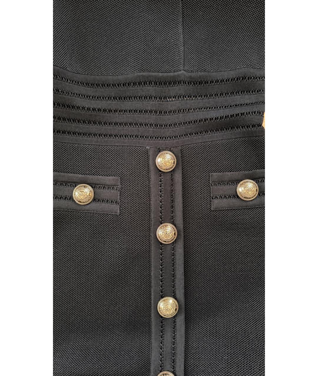 BALMAIN Черное вискозное коктейльное платье, фото 5