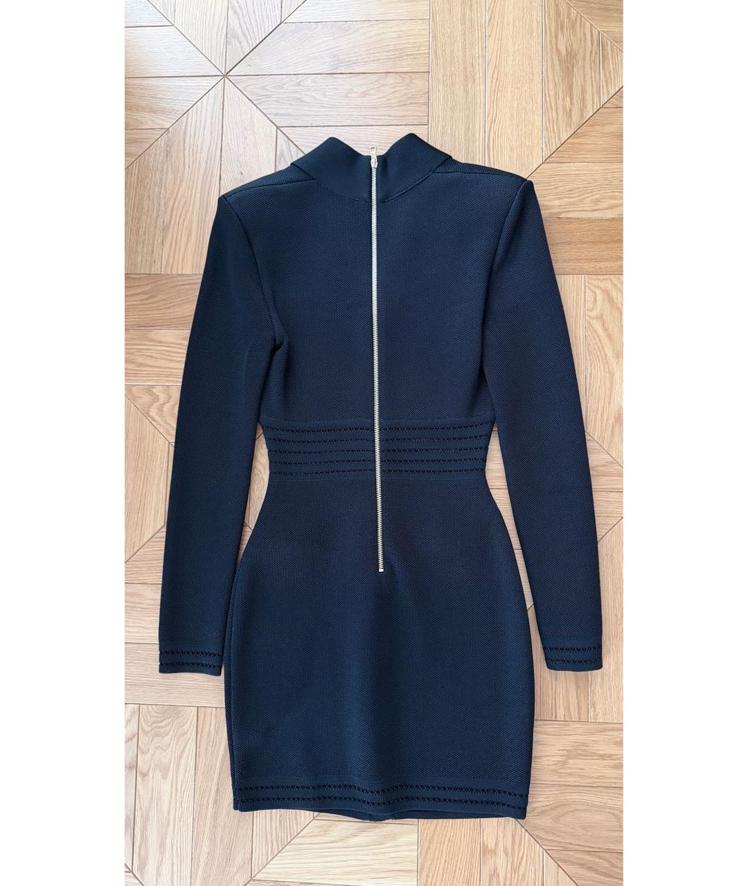 BALMAIN Черное вискозное коктейльное платье, фото 2