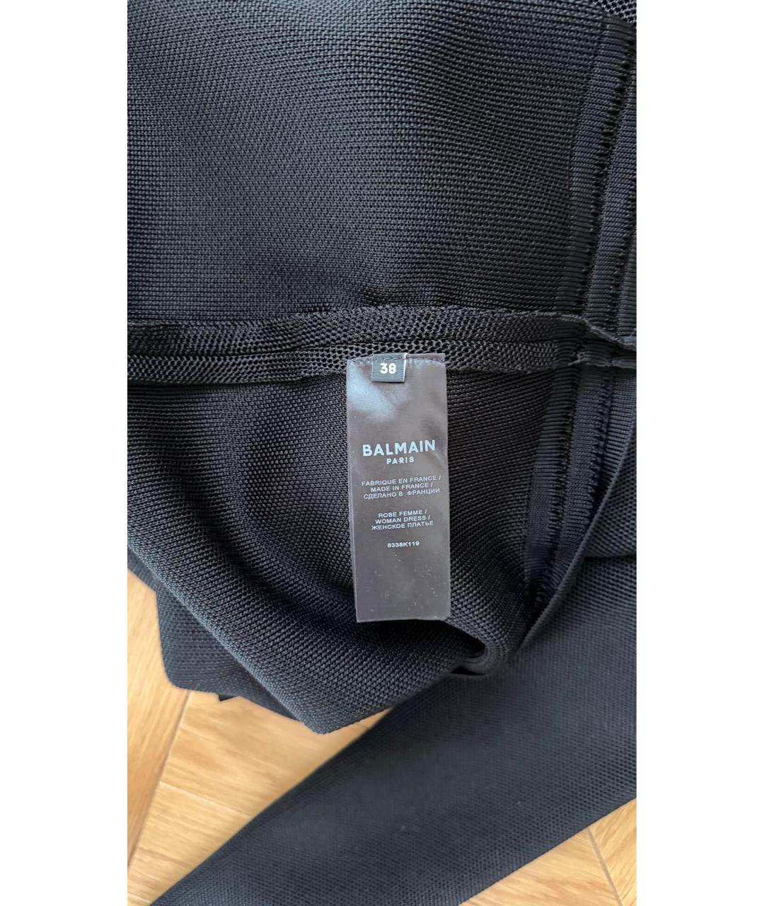 BALMAIN Черное вискозное коктейльное платье, фото 6