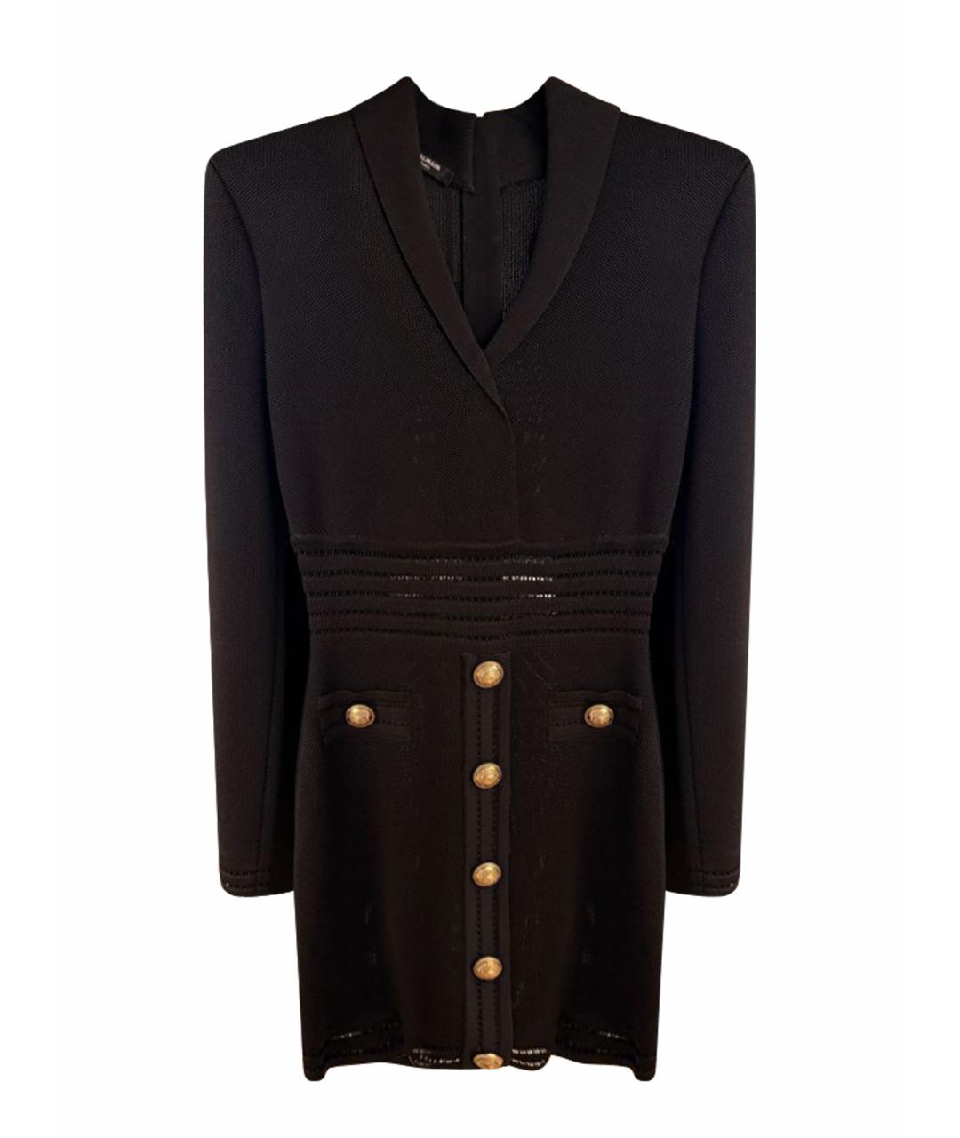 BALMAIN Черное вискозное коктейльное платье, фото 7