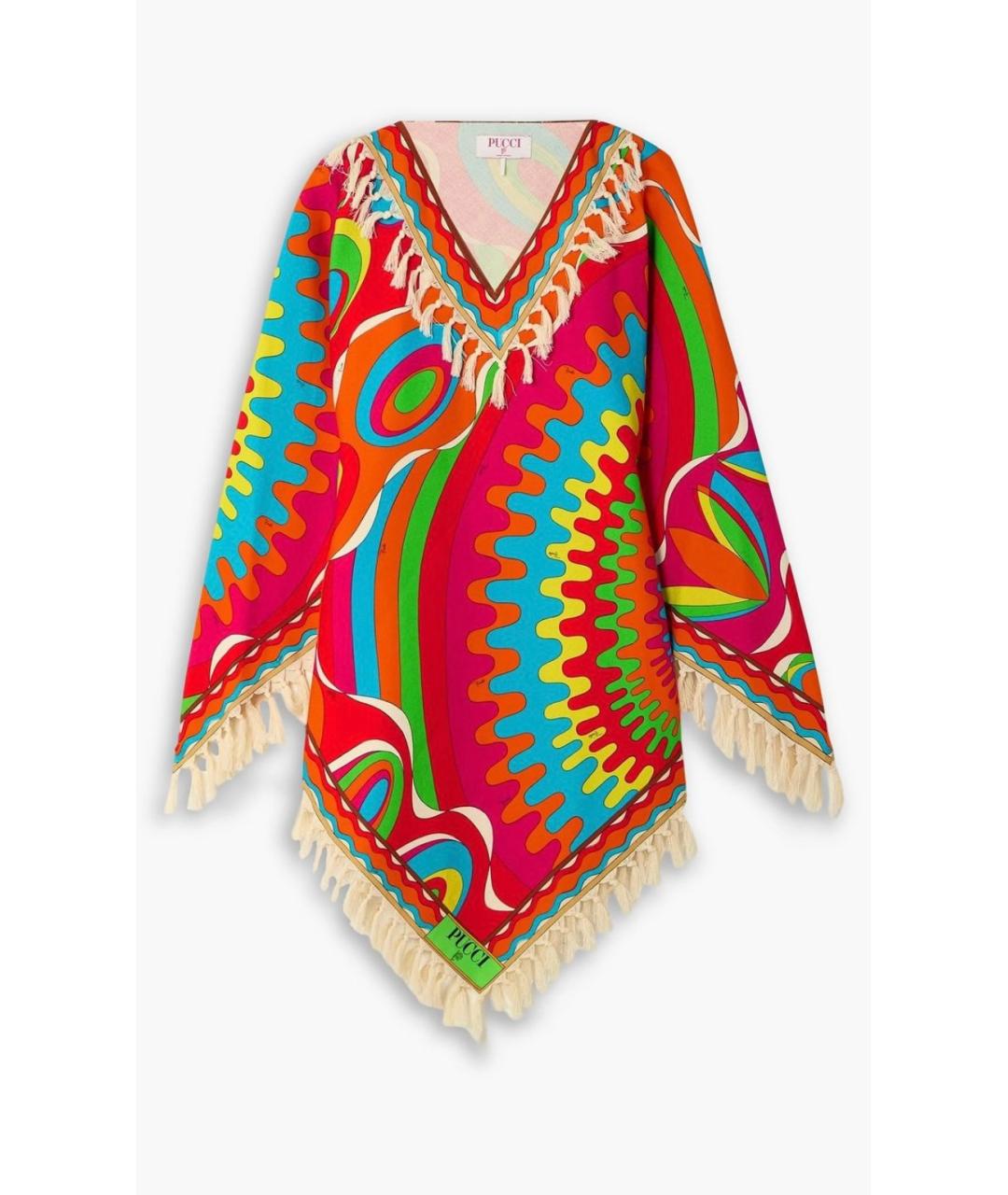 EMILIO PUCCI Мульти хлопко-эластановое коктейльное платье, фото 7