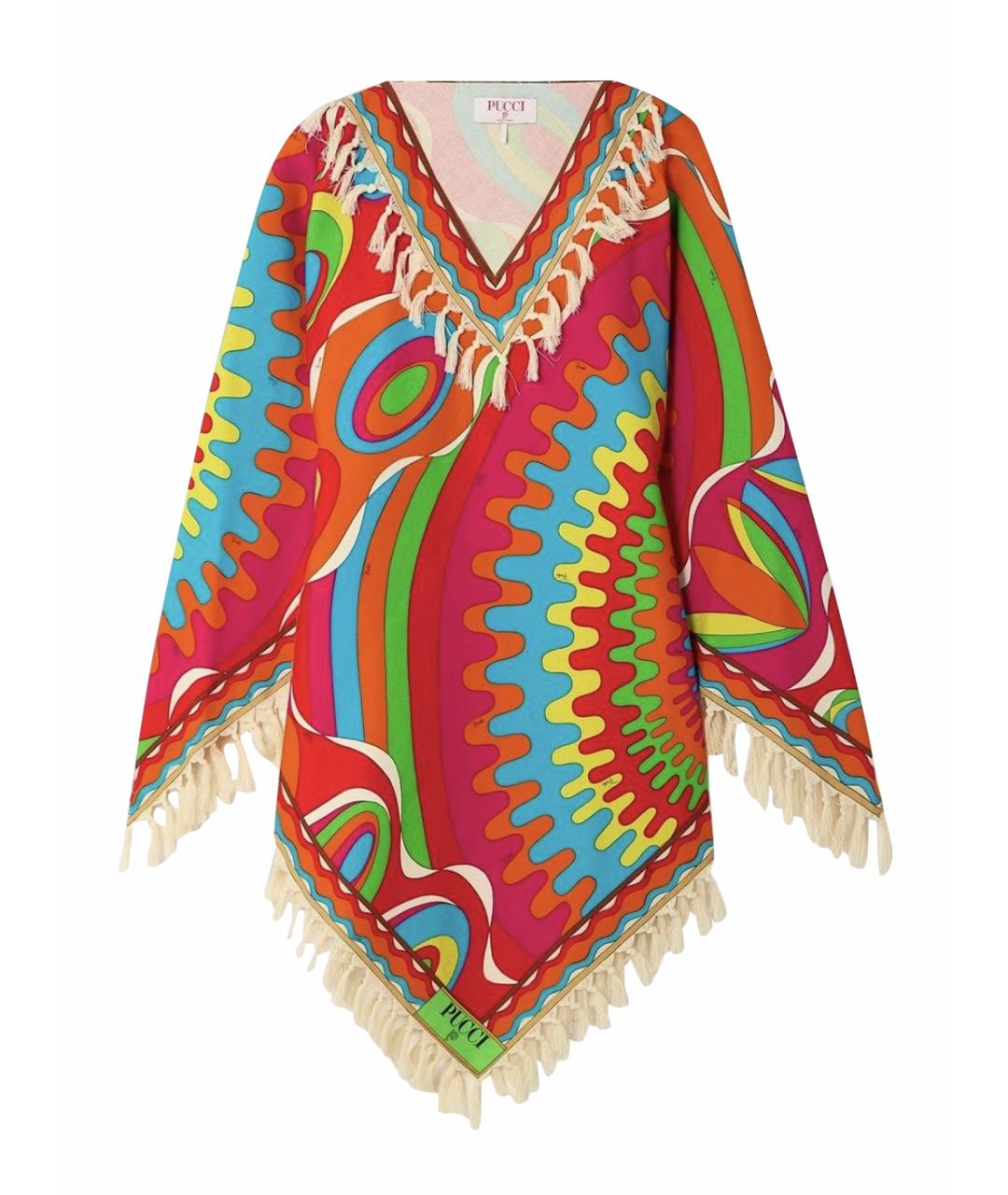 EMILIO PUCCI Мульти хлопко-эластановое коктейльное платье, фото 1