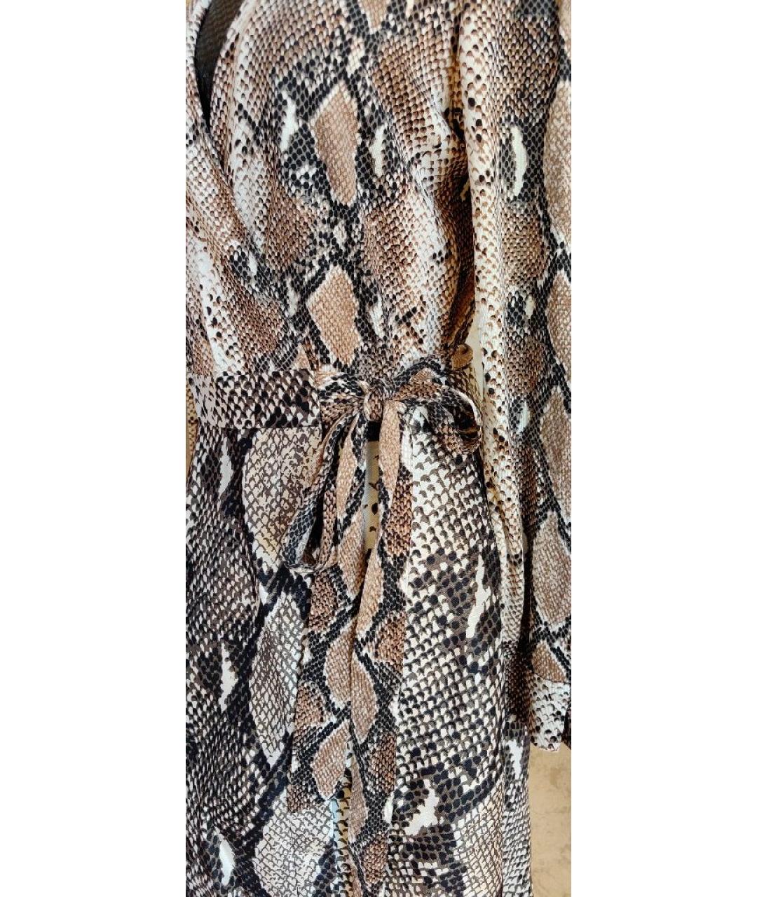 DIANE VON FURSTENBERG Антрацитовое шелковое повседневное платье, фото 2