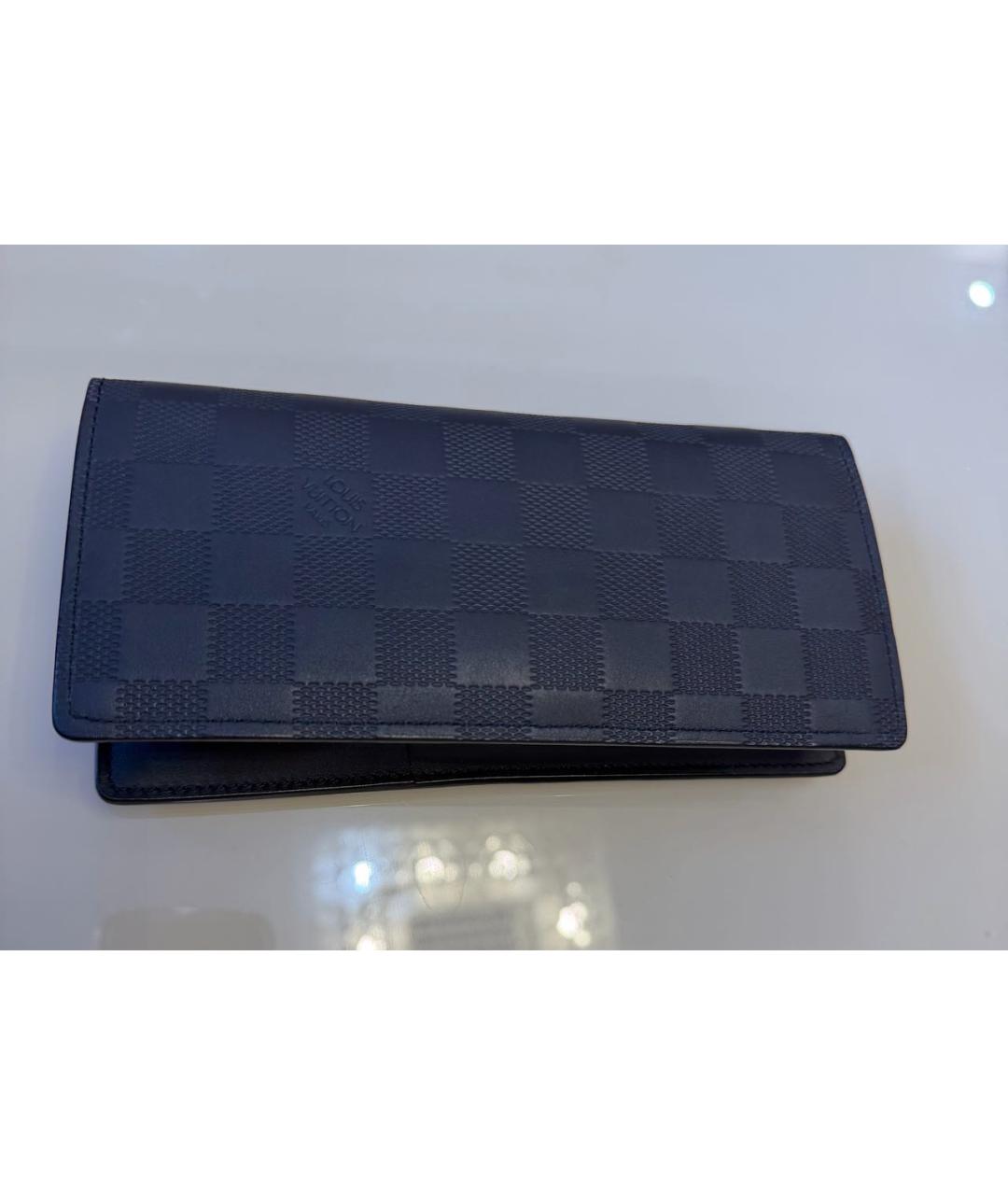 LOUIS VUITTON Черный кожаный кошелек, фото 2