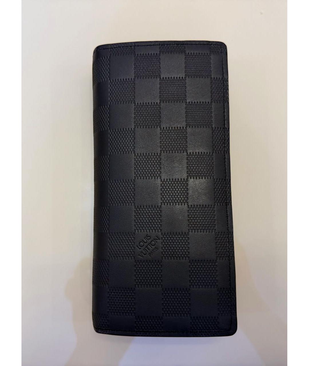 LOUIS VUITTON Черный кожаный кошелек, фото 5