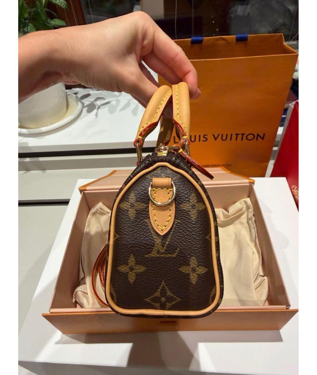 LOUIS VUITTON Коричневая кожаная сумка с короткими ручками, фото 2