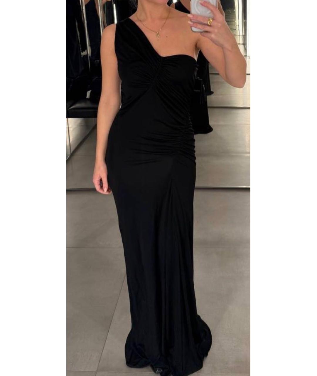 SAINT LAURENT Черное вискозное вечернее платье, фото 6