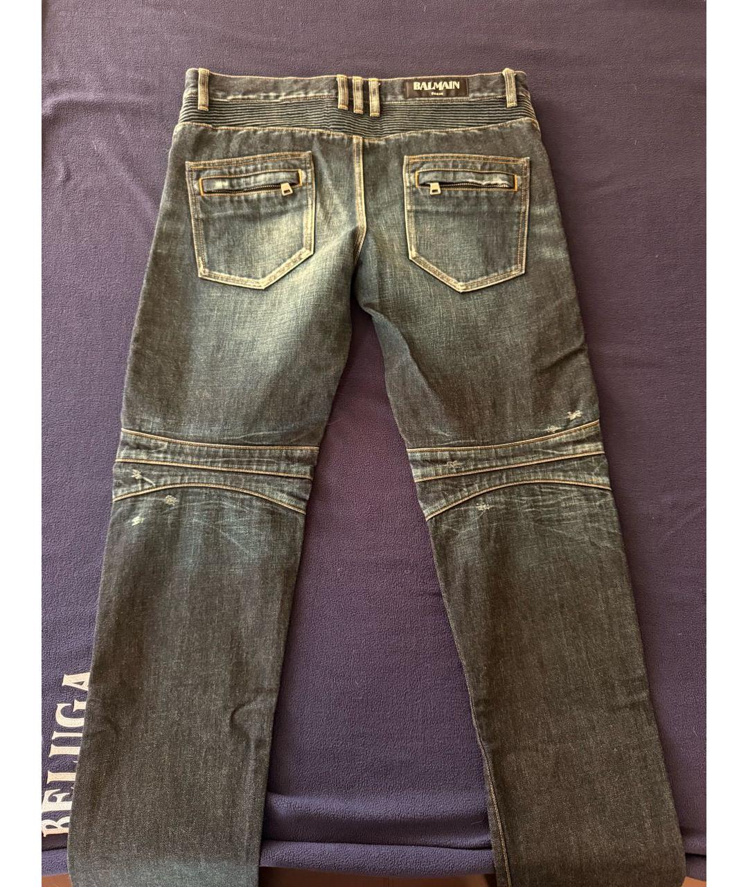 BALMAIN Темно-синие хлопковые джинсы, фото 2
