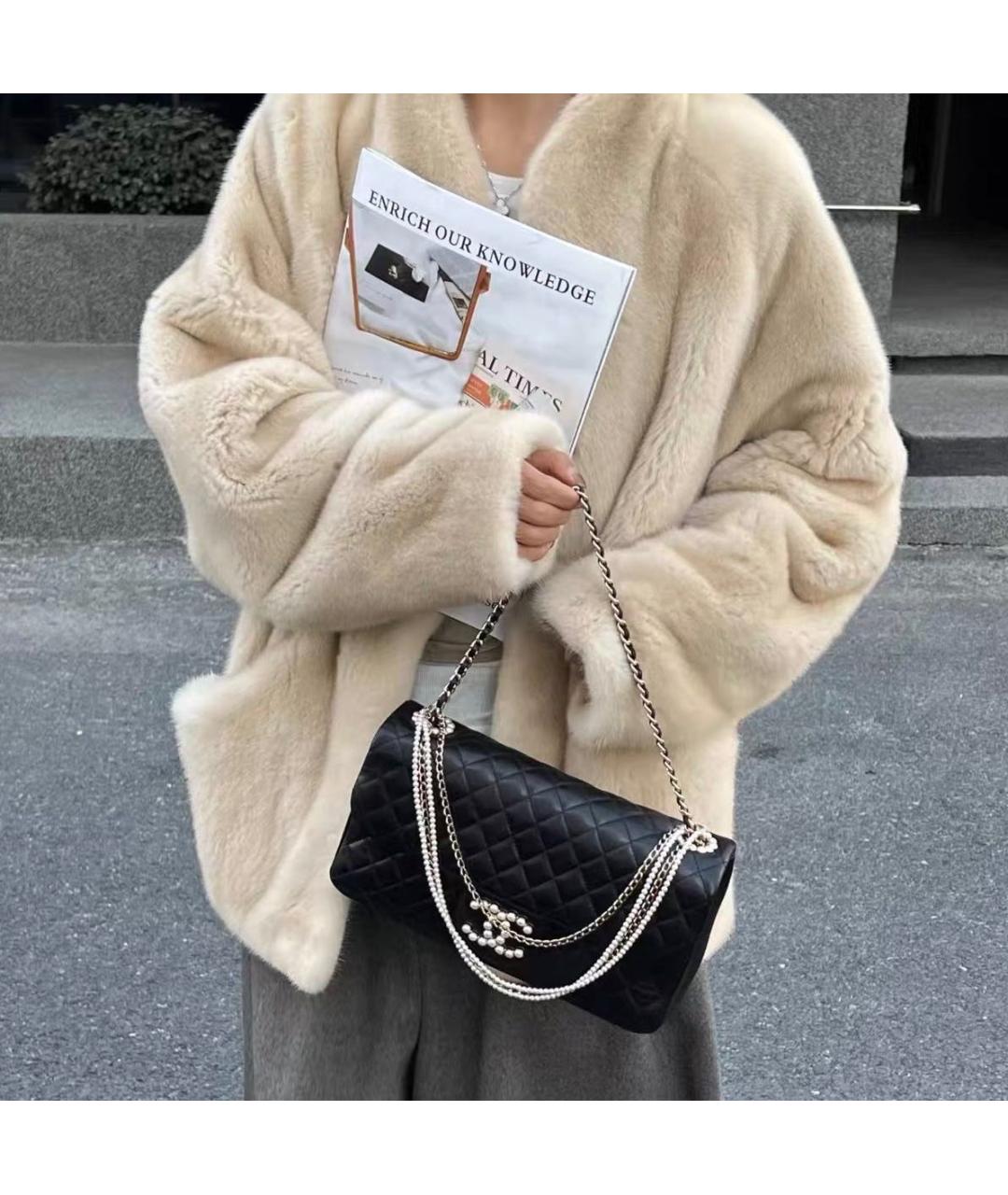 CHANEL Черная кожаная сумка через плечо, фото 7