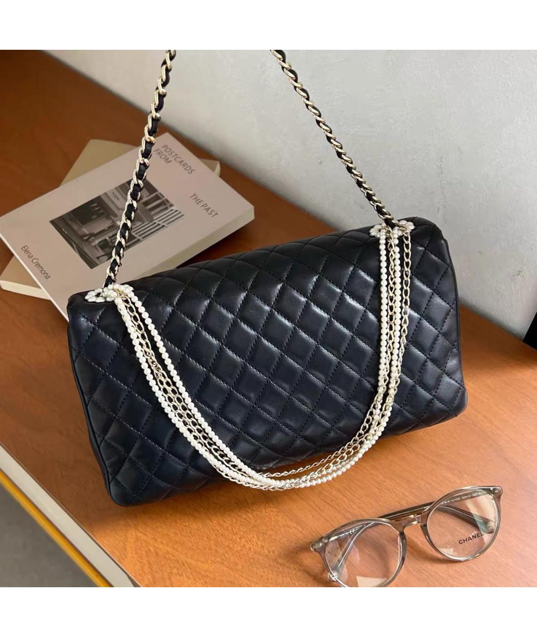 CHANEL Черная кожаная сумка через плечо, фото 3