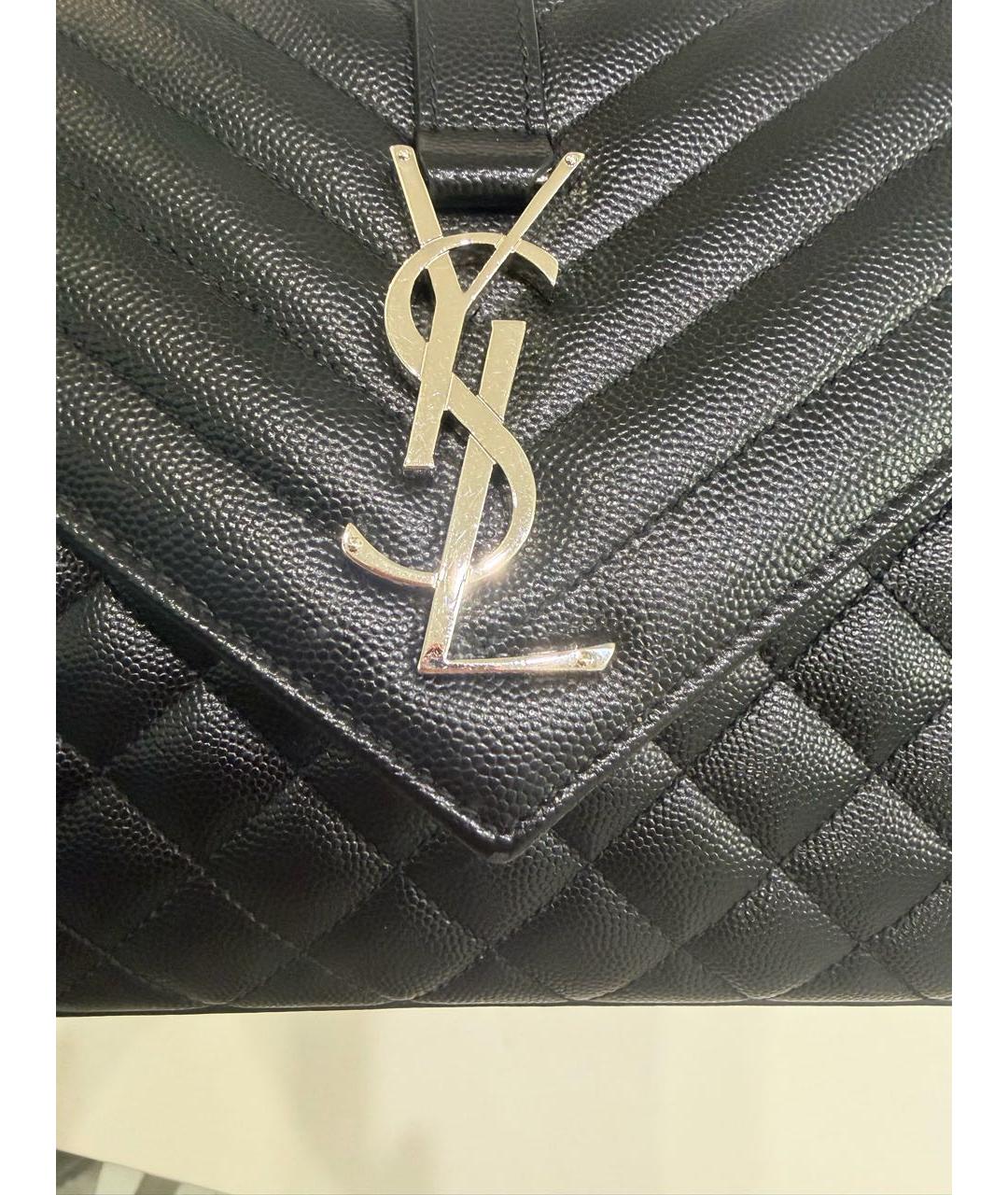 SAINT LAURENT Черная кожаная сумка через плечо, фото 5