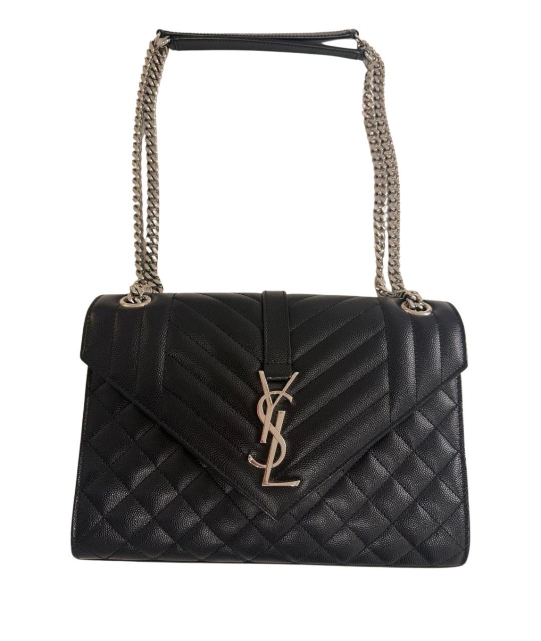 SAINT LAURENT Черная кожаная сумка через плечо, фото 1
