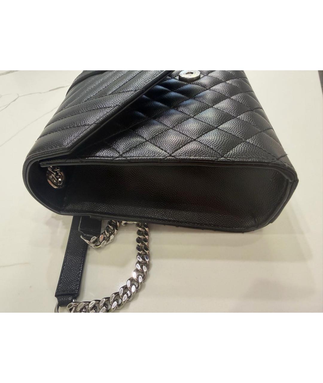 SAINT LAURENT Черная кожаная сумка через плечо, фото 4