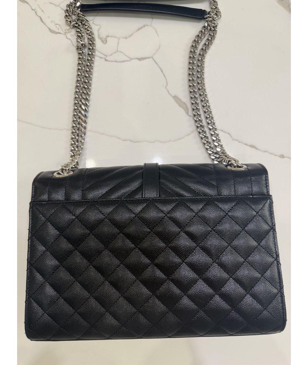 SAINT LAURENT Черная кожаная сумка через плечо, фото 2