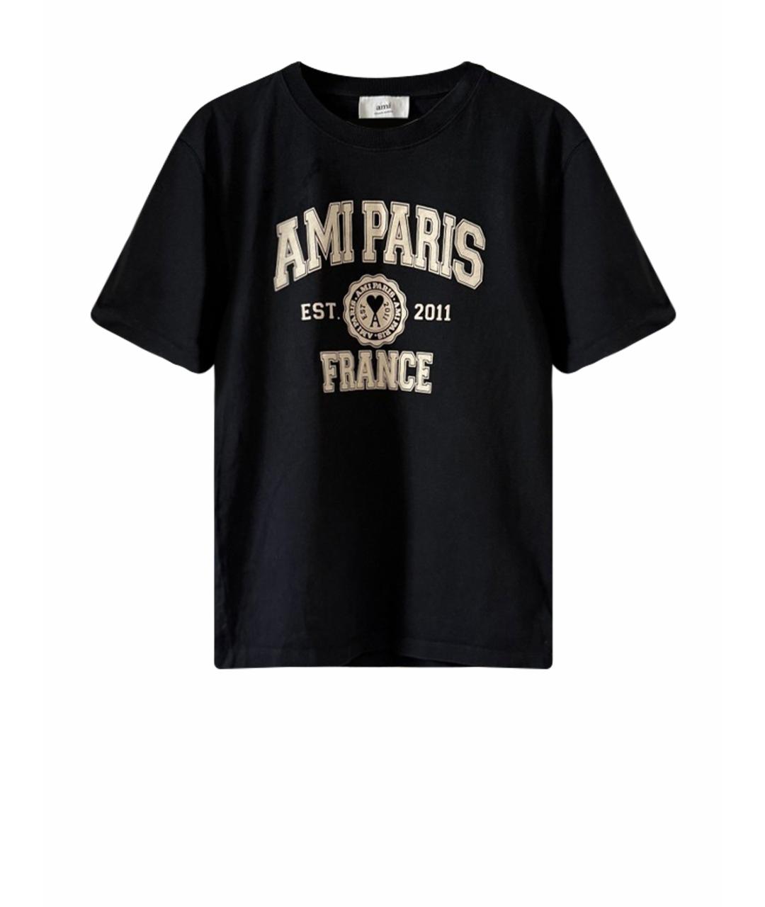 Ami Paris Черная хлопковая футболка, фото 1