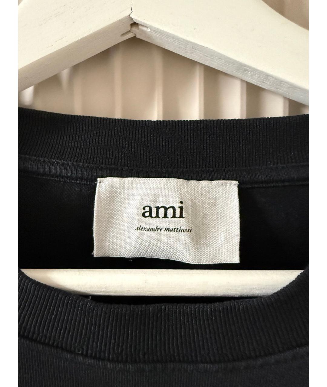 Ami Paris Черная хлопковая футболка, фото 3