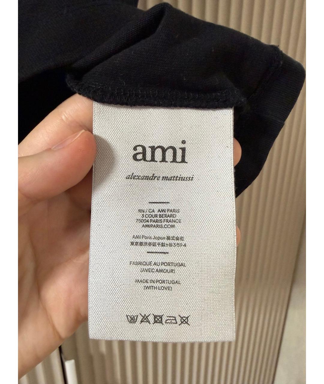 Ami Paris Черная хлопковая футболка, фото 6