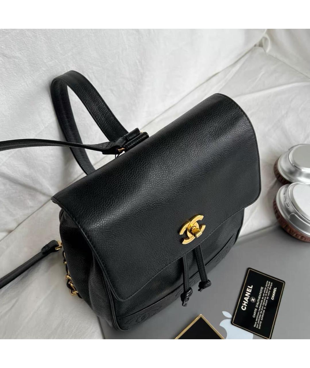 CHANEL Черный кожаный рюкзак, фото 2