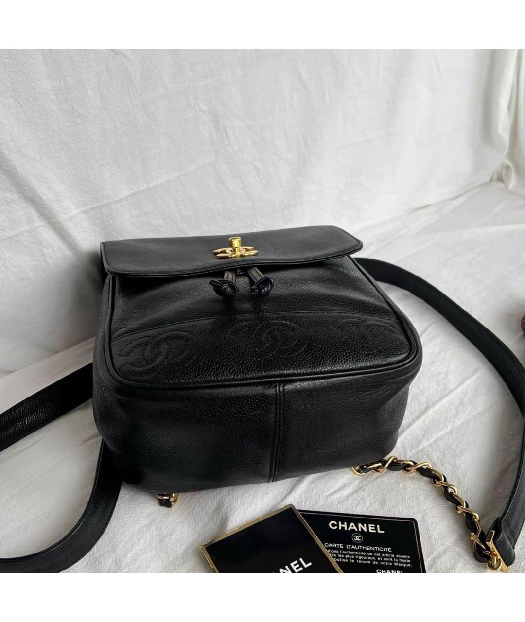 CHANEL Черный кожаный рюкзак, фото 3