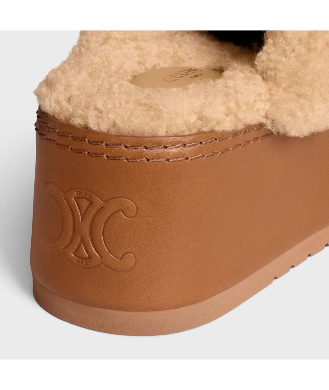 CELINE Коричневые замшевые сабо, фото 4