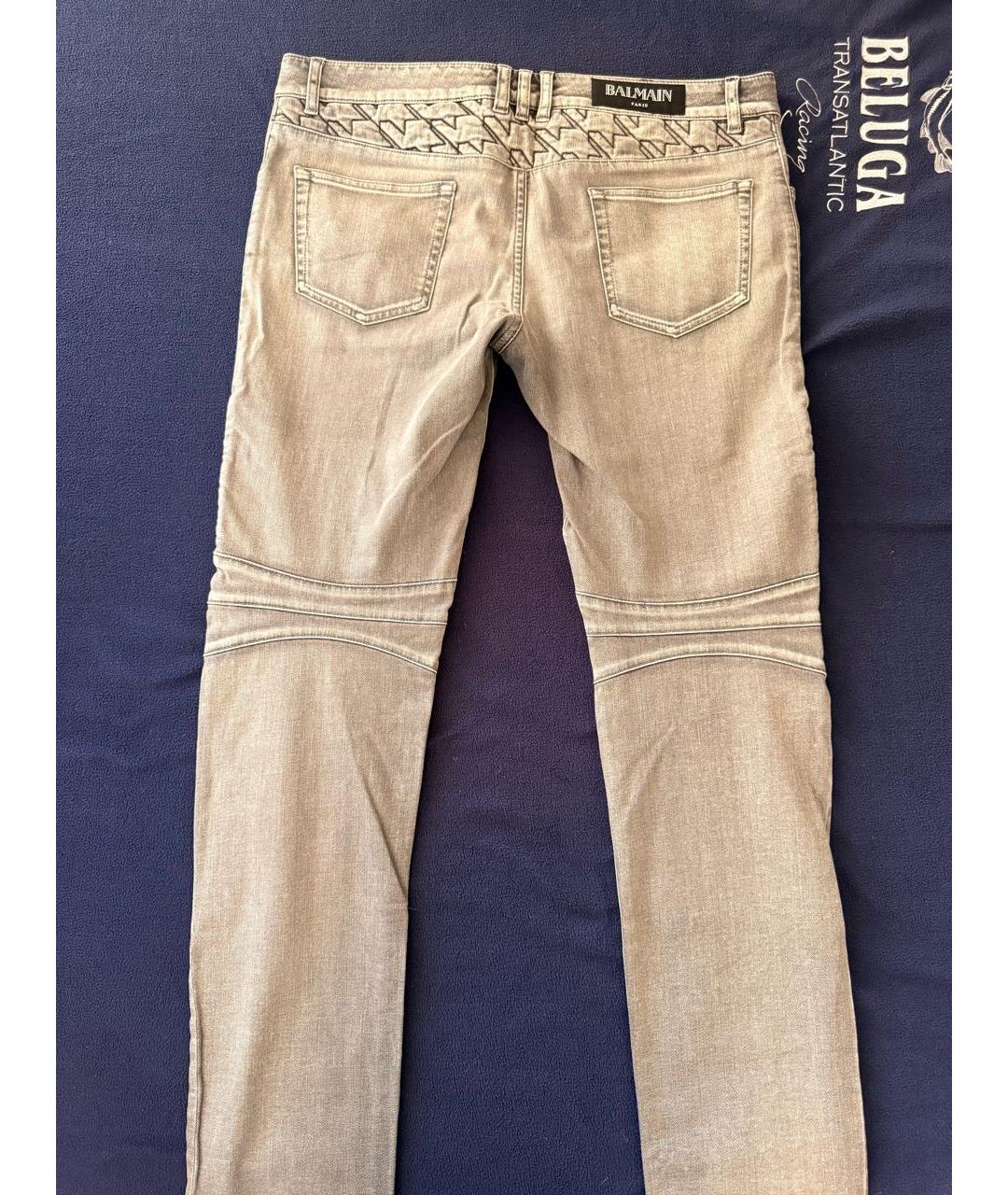 BALMAIN Серые хлопковые джинсы, фото 2