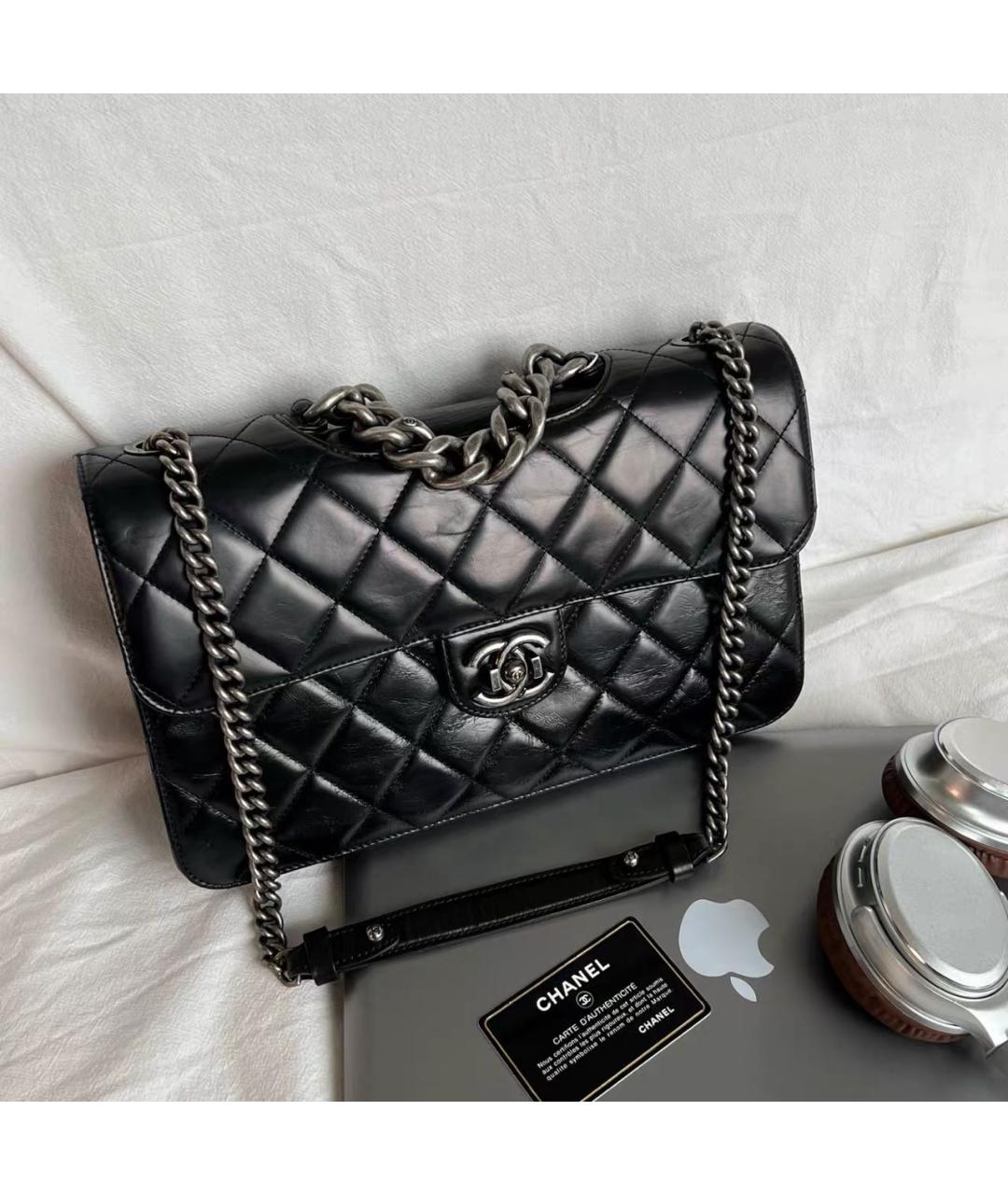CHANEL Черная кожаная сумка через плечо, фото 9