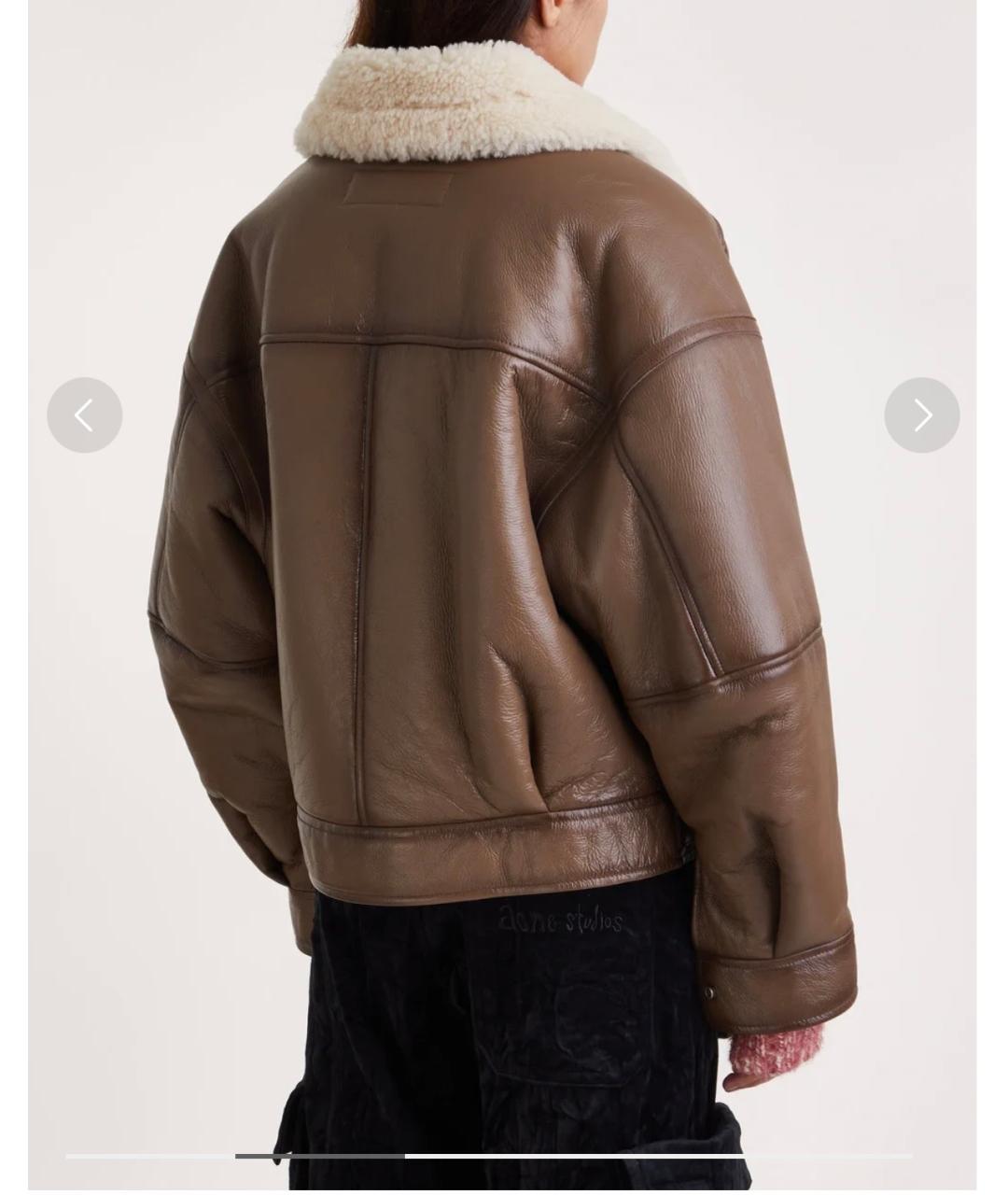 ACNE STUDIOS Коричневая кожаная дубленка, фото 2