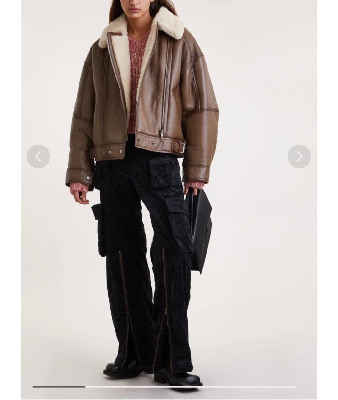 ACNE STUDIOS Коричневая кожаная дубленка, фото 4