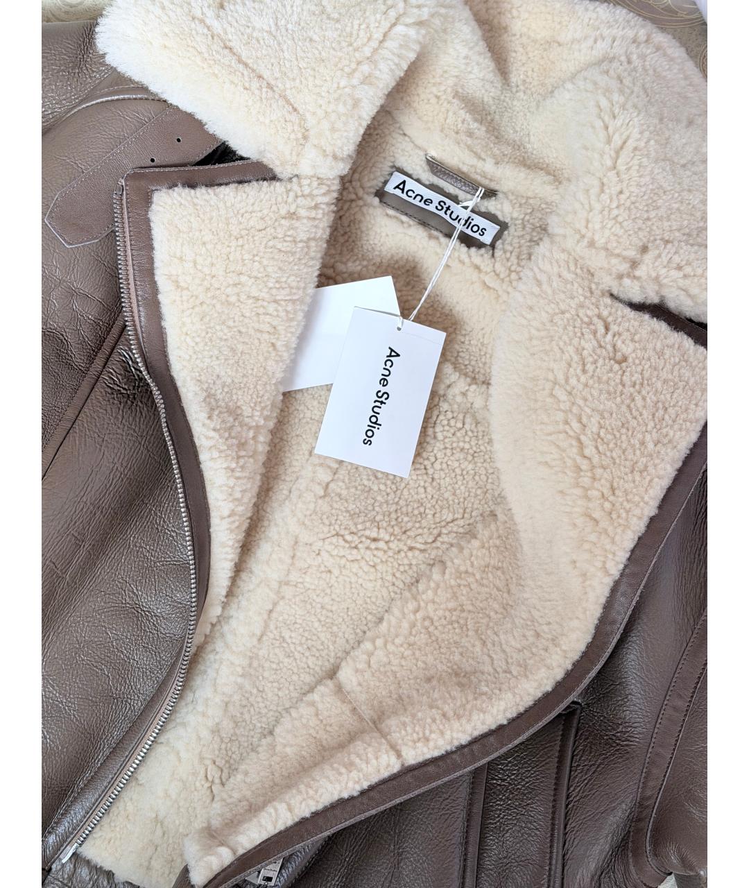 ACNE STUDIOS Коричневая кожаная дубленка, фото 3