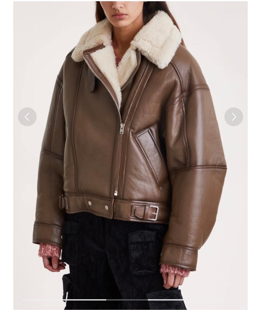 ACNE STUDIOS Коричневая кожаная дубленка, фото 9