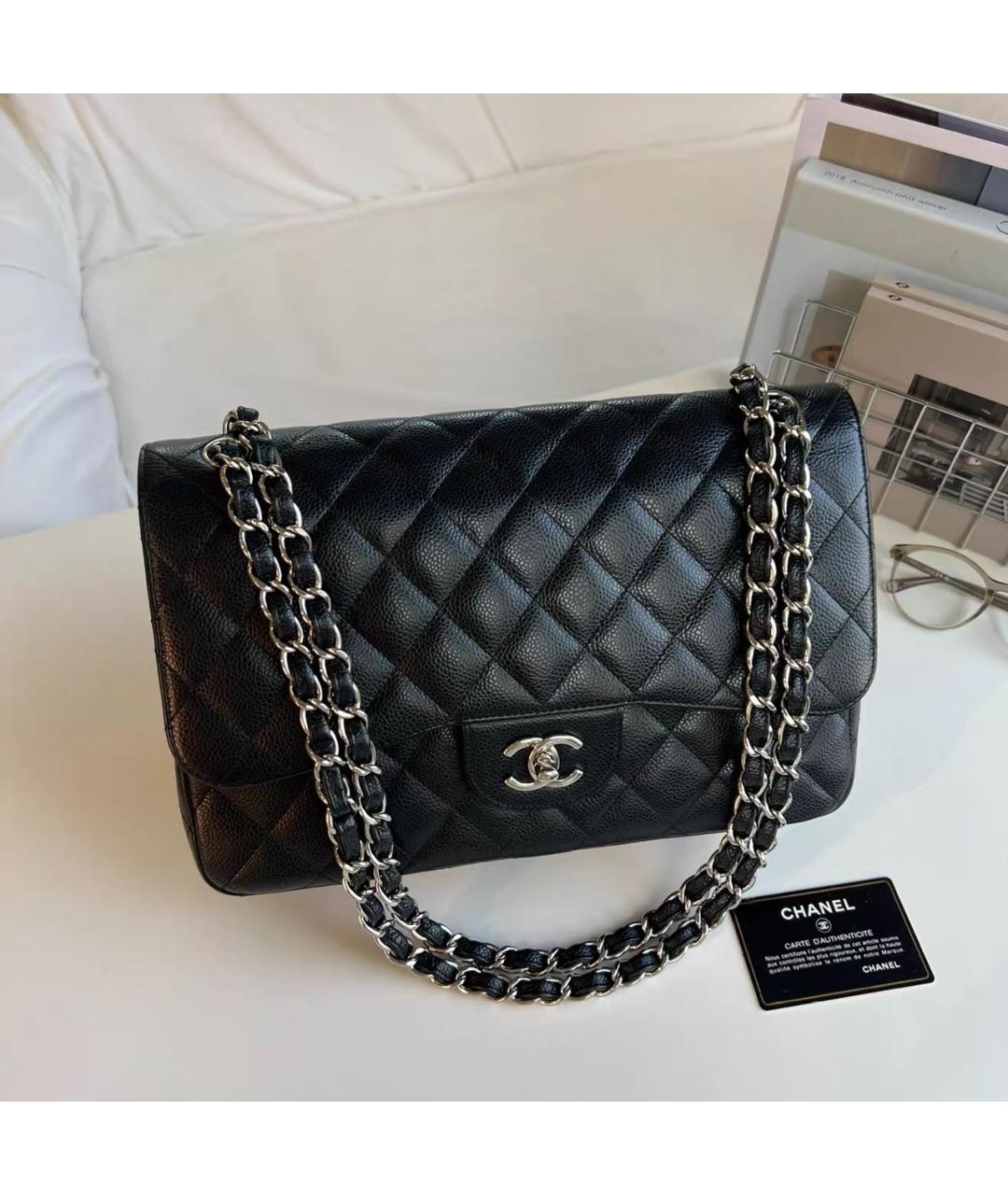 CHANEL Черная кожаная сумка через плечо, фото 9