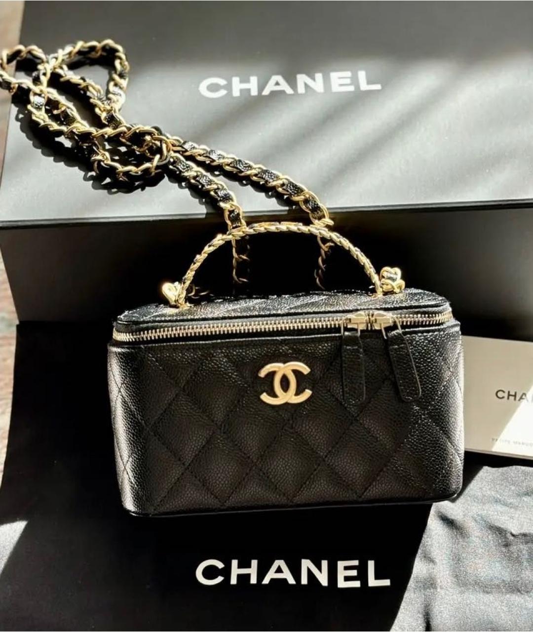 CHANEL Черная кожаная сумка через плечо, фото 2