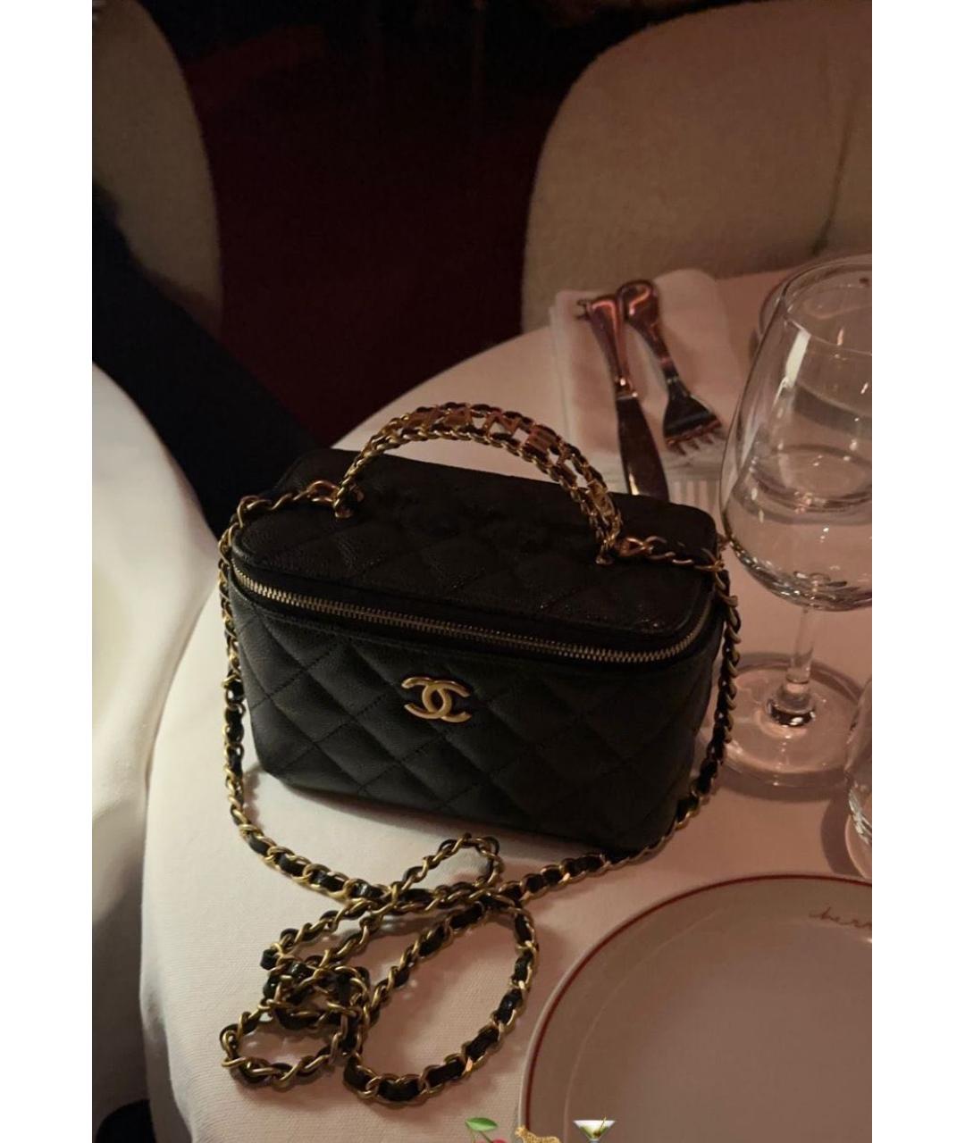 CHANEL Черная кожаная сумка через плечо, фото 6