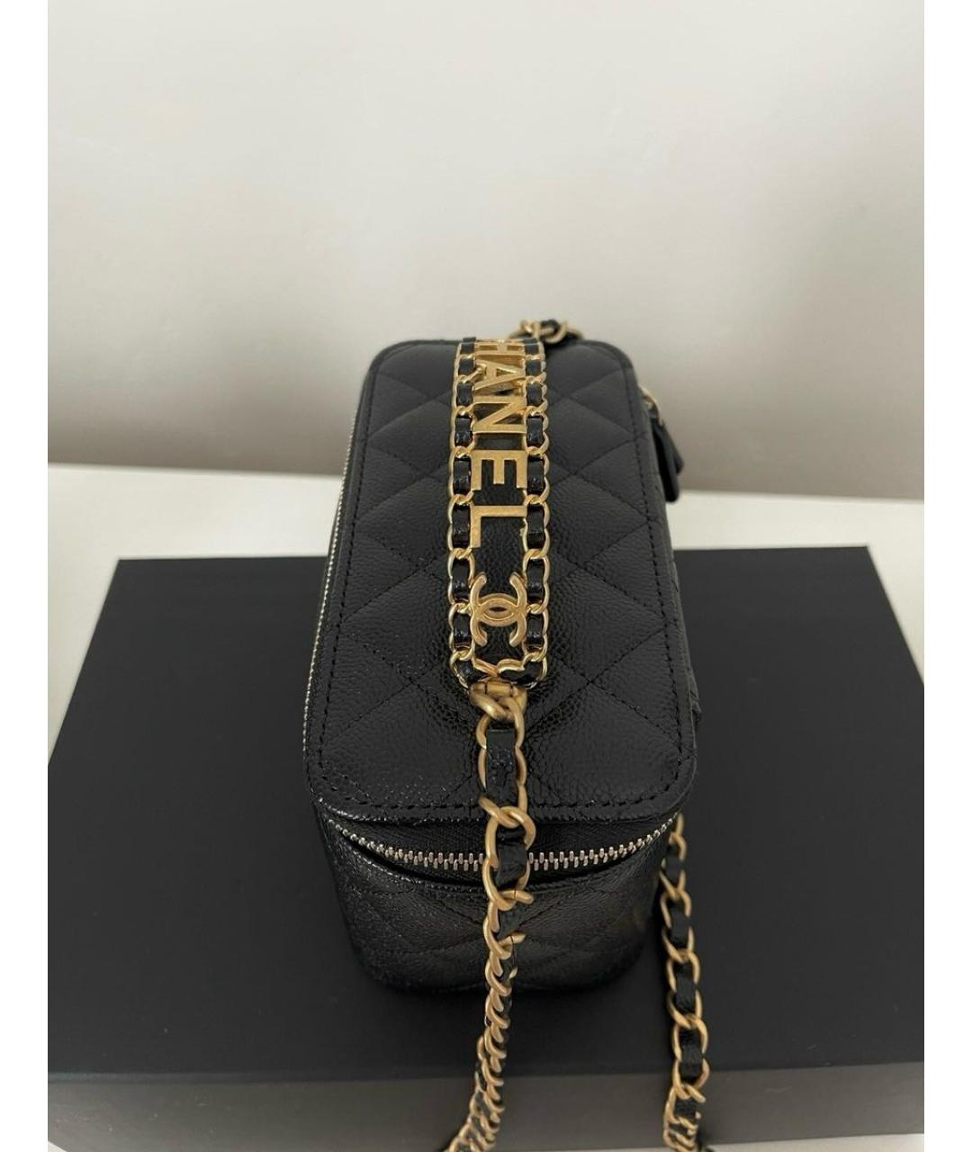 CHANEL Черная кожаная сумка через плечо, фото 5