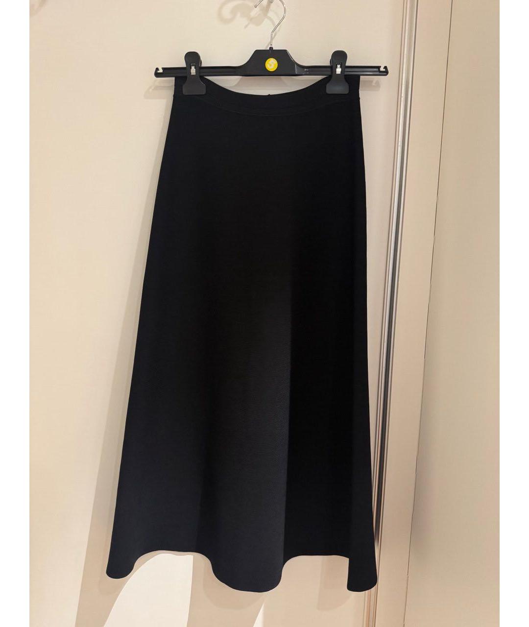 THEORY Темно-синяя полиэстеровая юбка макси, фото 6