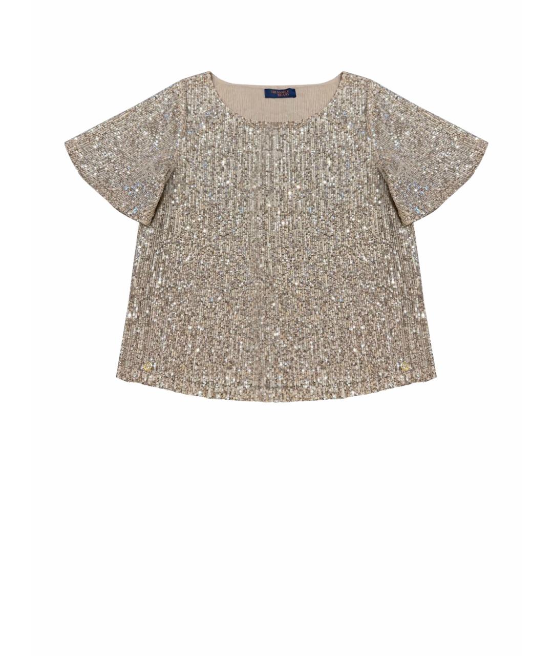 TRUSSARDI JEANS Бежевая полиэстеровая блузы, фото 1