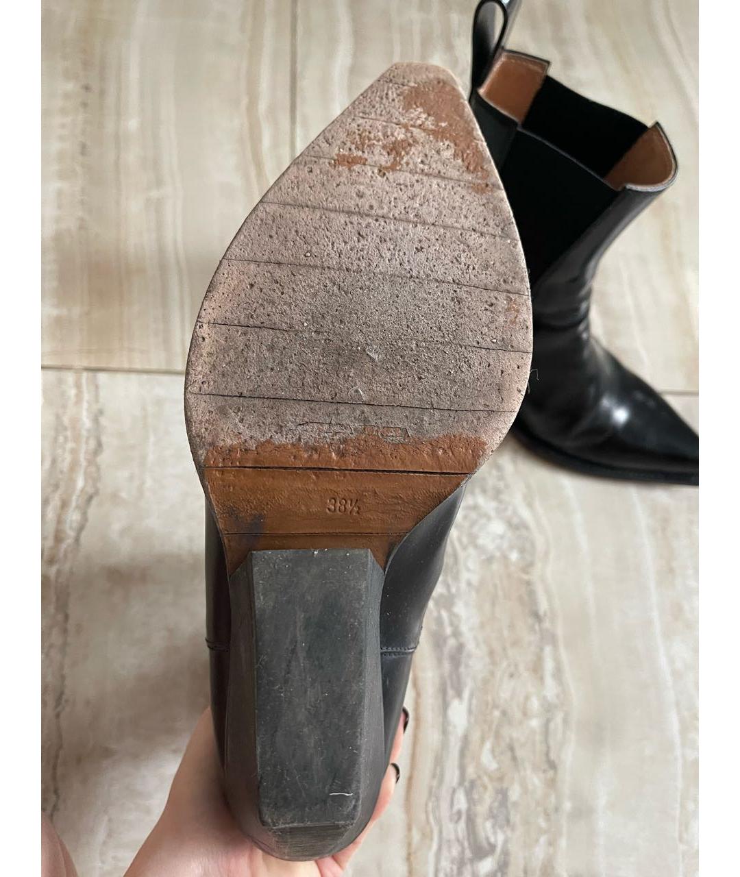 CELINE Черные кожаные полусапоги, фото 3