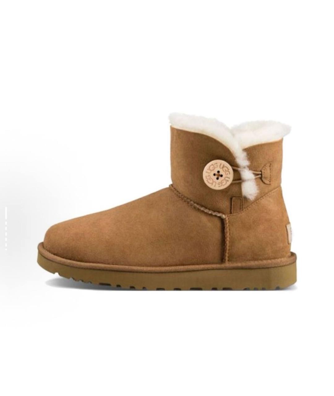 UGG AUSTRALIA Горчичные замшевые полусапоги, фото 6